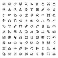 Bewerk gereedschap pictogrammen reeks - grafisch ontwerp, bewerken symbolen vector verzameling