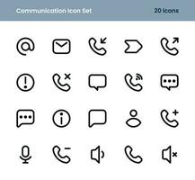 communicatie pictogrammen reeks - contacten, berichten, en netwerken vector pictogrammen