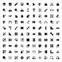 Bewerk gereedschap pictogrammen reeks - grafisch ontwerp, bewerken symbolen vector verzameling