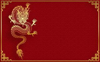traditioneel goud Chinese draak ontwerp vector