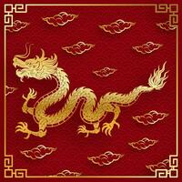 traditioneel goud Chinese draak ontwerp vector