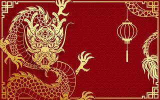 traditioneel goud Chinese draak ontwerp vector