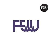 brief fww monogram logo ontwerp vector