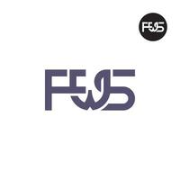 brief fws monogram logo ontwerp vector