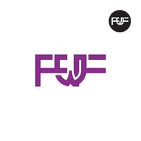 brief fwf monogram logo ontwerp vector