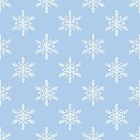 gemakkelijk sneeuwvlok naadloos vector herhaling patroon ontwerp, eindeloos herhalen behang voor de winter vakantie, blauw en wit
