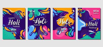 holi festival poster sjabloon verzameling. voor omslag, folder, sociaal media vector