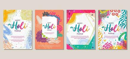 reeks van abstract holi festival kleur achtergrond. voor poster kaart uitnodiging folder Hoes banier aanplakbiljet brochure en andere vector