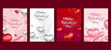 gelukkig Valentijnsdag dag sjabloon set. voor sociaal media na, folder, poster, banier, Hoes ontwerp vector