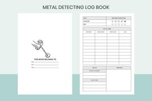 metaal detecteren log boek pro sjabloon vector