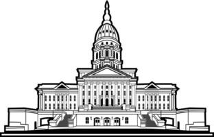 Kansas staat Capitol gebouw illustratie vector kunst