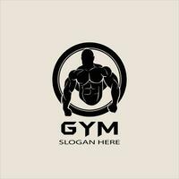 bodybuilding en geschiktheid logo ontwerp sjabloon. Sportschool, lichaam bouwer, sport en geschiktheid centrum vector illustratie.