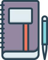 kleur icoon voor notitieboekje vector