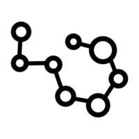 molecuul icoon vector. chemie illustratie teken. wetenschappelijk symbool. chemisch obligaties logo. vector