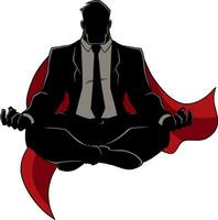 super zakenman mediteren silhouet vector