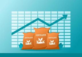 prijs of vraag van plantenmest stijgt vector