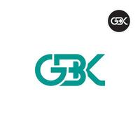 brief gbk monogram logo ontwerp vector