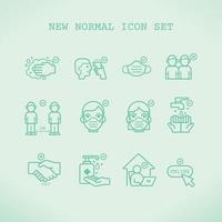 nieuwe normale protocol icon set vector