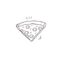 hand- getrokken illustratie van gesneden pizza icoon. tekening vector schetsen illustratie