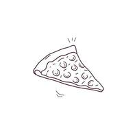 hand- getrokken illustratie van gesneden pizza icoon. tekening vector schetsen illustratie