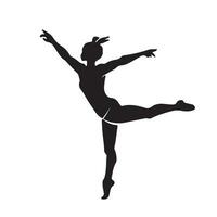 een zwart silhouet gymnast reeks clip art Aan een wit achtergrond vector