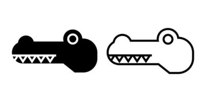 krokodil icoon, teken, of symbool in glyph en lijn stijl geïsoleerd Aan transparant achtergrond. vector illustratie