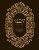 vintage grenskader met gravure ornament vector