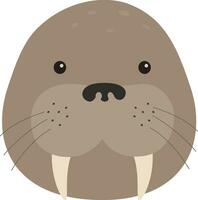 dier gezicht walrus vector