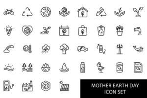 gelukkig moeder aarde dag icoon reeks element vector