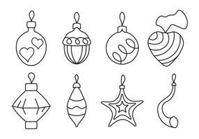 schetsen schets van Kerstmis boom decoraties vector