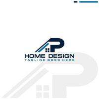 p eerste huis of echt landgoed logo vector ontwerp