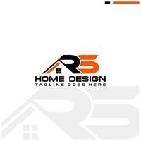 r s eerste huis of echt landgoed logo vector ontwerp