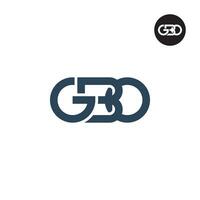 brief gbo monogram logo ontwerp vector