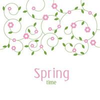 voorjaar bloemen decoratief achtergrond sjabloon met kopiëren ruimte vector