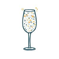 een Champagne glas gevulde met bubbels vector