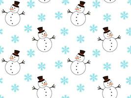 naadloos nieuw jaar Kerstmis patroon met sneeuwmannen vector