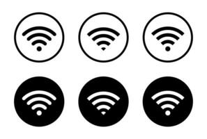 Wifi signaal icoon Aan zwart cirkel achtergrond. draadloze verbinding netwerk symbool vector