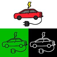 milieu illustratie concept van een elektrisch auto dat bespaart energie en doet niet uitstoten lucht verontreiniging welke kan worden gebruikt voor een icoon, logo of symbool in een vlak ontwerp stijl vector