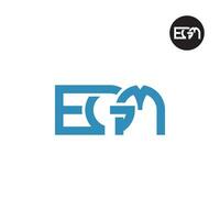 brief egm monogram logo ontwerp vector