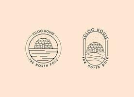 iglo huis logo lijn kunst vector wijnoogst gemakkelijk illustratie sjabloon icoon grafisch ontwerp. traditioneel huis van Eskimo mensen teken of symbool gebouw cultuur concept