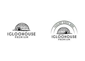 iglo huis logo lijn kunst vector wijnoogst gemakkelijk illustratie sjabloon icoon grafisch ontwerp. traditioneel huis van Eskimo mensen teken of symbool gebouw cultuur concept