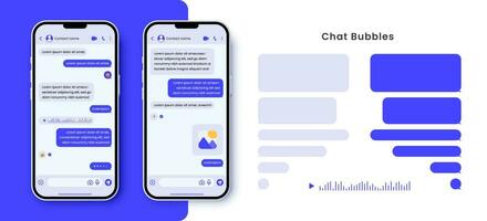 slim telefoon sociaal media babbelen bubbels sjabloon vector
