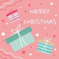 vrolijk Kerstmis achtergrond met versierd geschenk dozen. vector illustratie