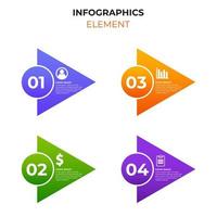 vier stappen verloop infographic element met bedrijfspictogram. infographic sjabloon vector