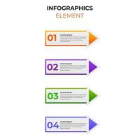 vier stappen verloop infographic element met bedrijfspictogram. infographic sjabloon vector