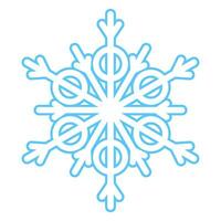 winter blauw pluizig sneeuwvlok dun geaaid icoon vector