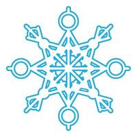 winter blauw pluizig sneeuwvlok dun geaaid icoon vector