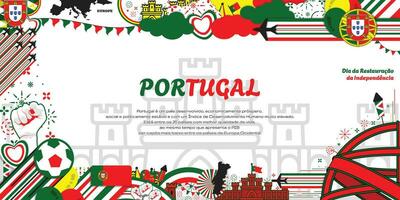 gelukkig onafhankelijkheid dag van Portugal , onafhankelijkheid restauratie dag vector