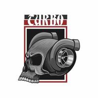 hoofd turbo schedel t-shirt ontwerp vector