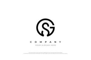 eerste brief sg logo of gs monogram logo ontwerp vector